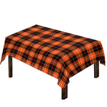 Orange Grey And White Tartan Print Tablecloth