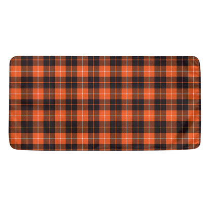 Orange Grey And White Tartan Print Towel