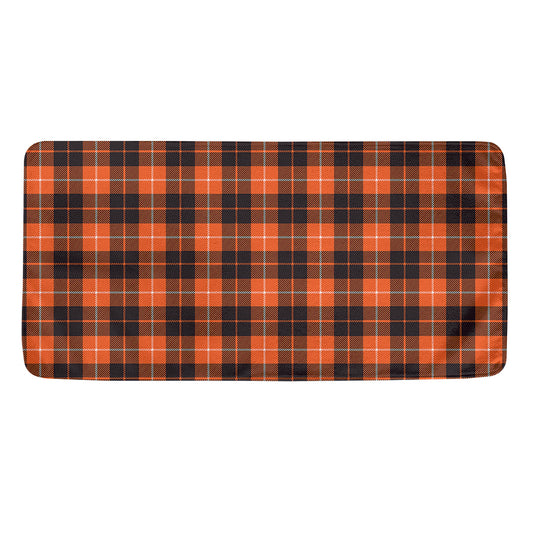 Orange Grey And White Tartan Print Towel