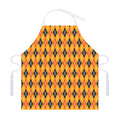 Orange Halloween Argyle Pattern Print Adjustable Apron