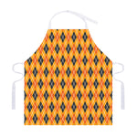 Orange Halloween Argyle Pattern Print Adjustable Apron