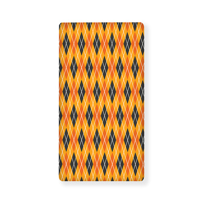 Orange Halloween Argyle Pattern Print Baby Crib Sheet
