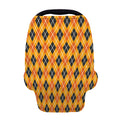 Orange Halloween Argyle Pattern Print Baby Seat Cover