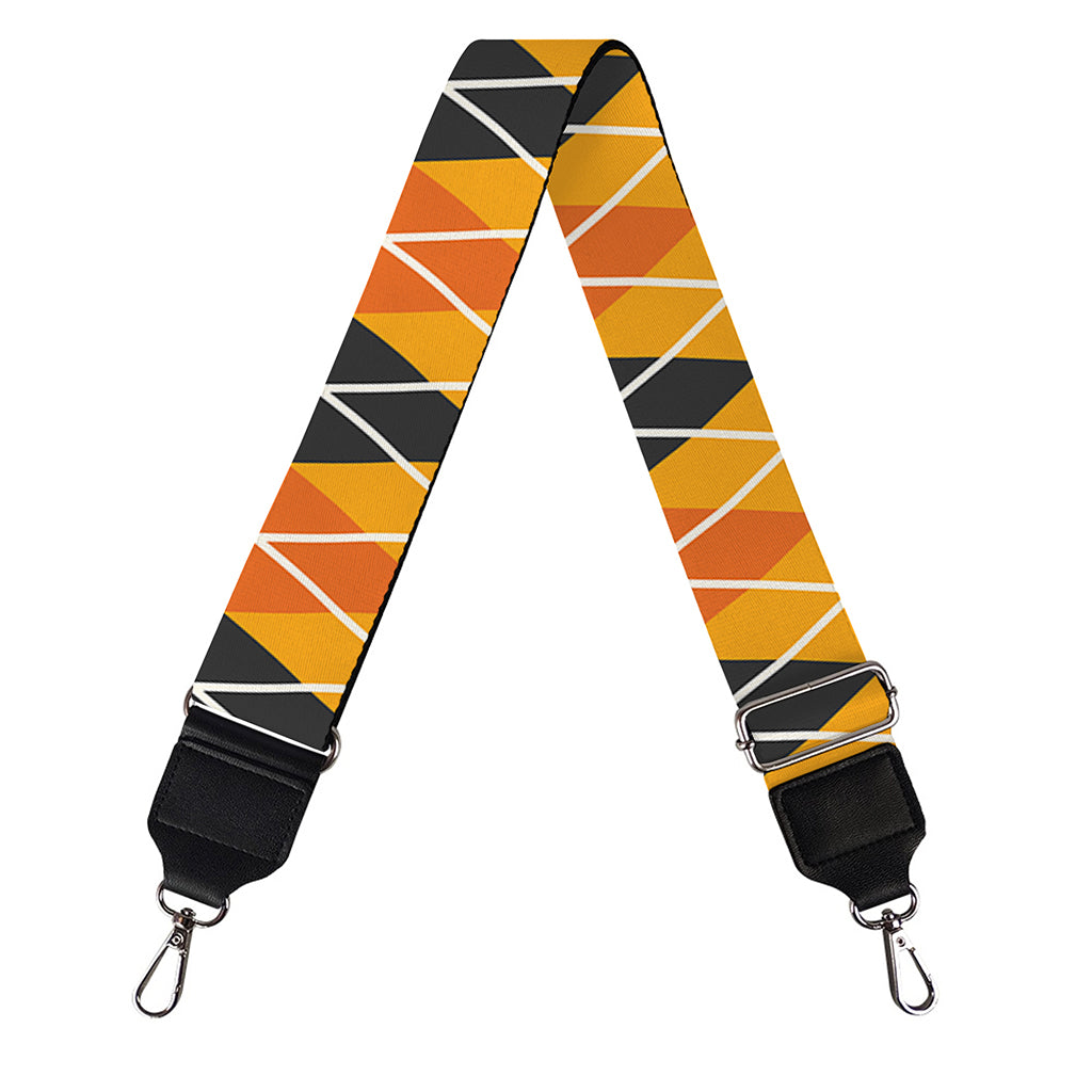 Orange Halloween Argyle Pattern Print Bag Strap