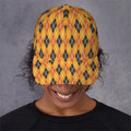Orange Halloween Argyle Pattern Print Baseball Cap
