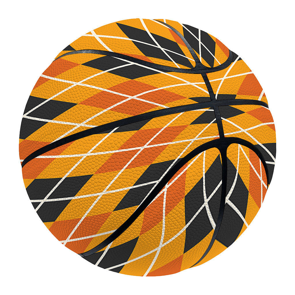 Orange Halloween Argyle Pattern Print Basketball