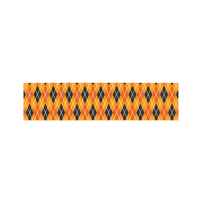 Orange Halloween Argyle Pattern Print Bed Runner