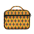 Orange Halloween Argyle Pattern Print Briefcase Bible Bag