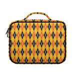 Orange Halloween Argyle Pattern Print Briefcase Bible Bag