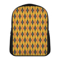 Orange Halloween Argyle Pattern Print Casual Backpack