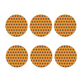 Orange Halloween Argyle Pattern Print Coaster Set