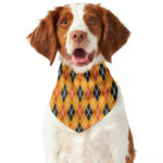 Orange Halloween Argyle Pattern Print Dog Bandana