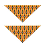 Orange Halloween Argyle Pattern Print Dog Bandana