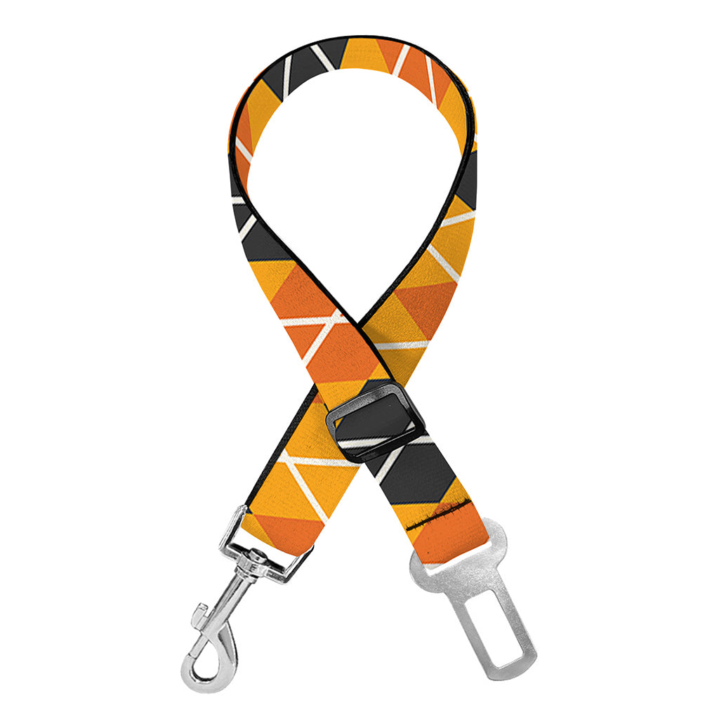 Orange Halloween Argyle Pattern Print Dog Seat Belt
