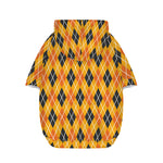 Orange Halloween Argyle Pattern Print Dog Zip Up Hoodie