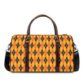 Orange Halloween Argyle Pattern Print Duffel Bag