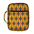 Orange Halloween Argyle Pattern Print Front Pocket Bible Bag