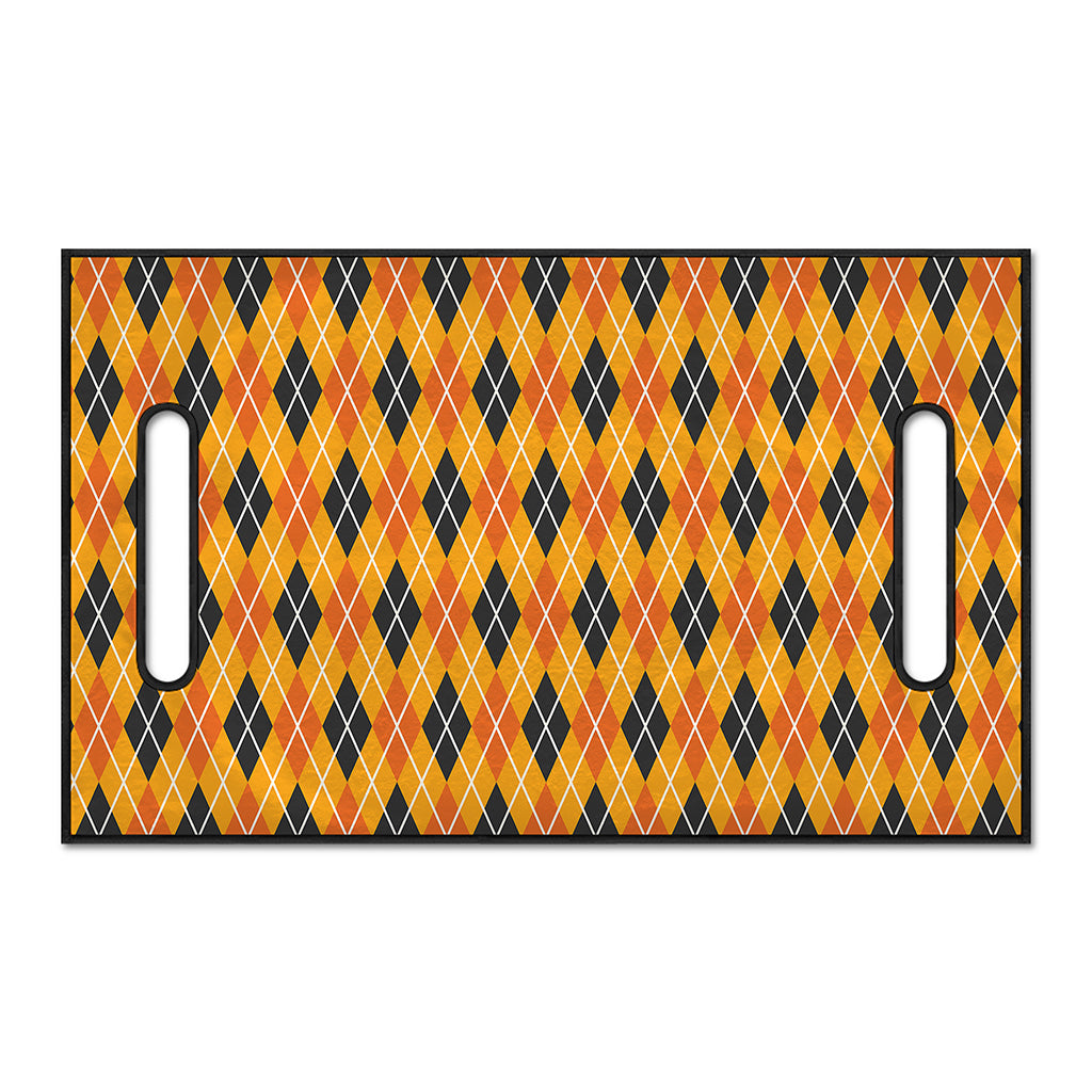 Orange Halloween Argyle Pattern Print Golf Cart Seat Cover