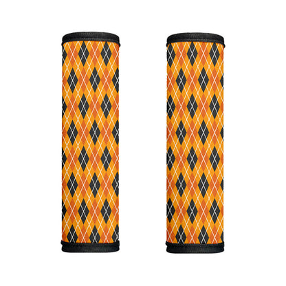 Orange Halloween Argyle Pattern Print Handle Covers