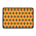 Orange Halloween Argyle Pattern Print Kitchen Mat