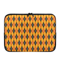 Orange Halloween Argyle Pattern Print Laptop Sleeve