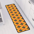 Orange Halloween Argyle Pattern Print Long Kitchen Mat