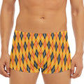 Orange Halloween Argyle Pattern Print Men's Short Boxer Briefs