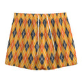 Orange Halloween Argyle Pattern Print Mesh Shorts