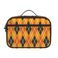 Orange Halloween Argyle Pattern Print Portable Lunch Bag