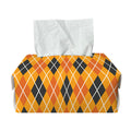 Orange Halloween Argyle Pattern Print Rectangle Tissue Box Cover