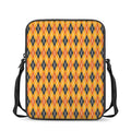 Orange Halloween Argyle Pattern Print Rectangular Crossbody Bag