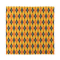 Orange Halloween Argyle Pattern Print Silk Bandana