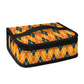 Orange Halloween Argyle Pattern Print Small Lunch Bag