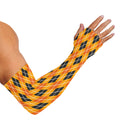 Orange Halloween Argyle Pattern Print Sun Protection Arm Sleeves
