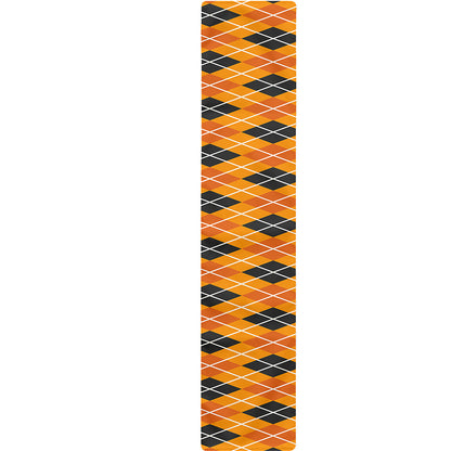 Orange Halloween Argyle Pattern Print Table Runner