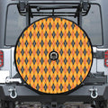 Orange Halloween Argyle Pattern Print Tire Cover With Camera Hole