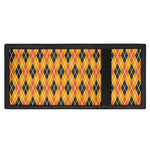 Orange Halloween Argyle Pattern Print Trifold Wallet