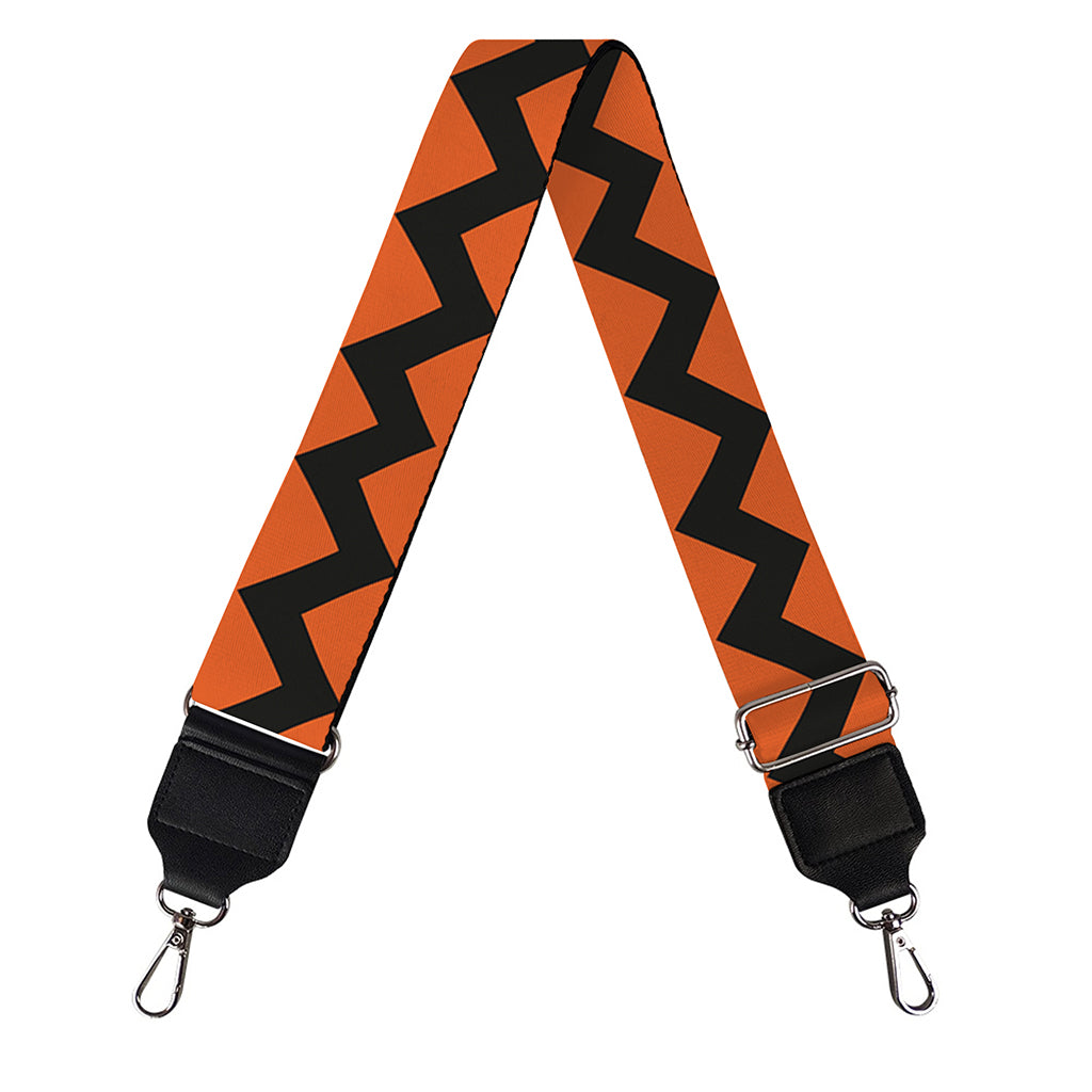 Orange Halloween Chevron Pattern Print Bag Strap