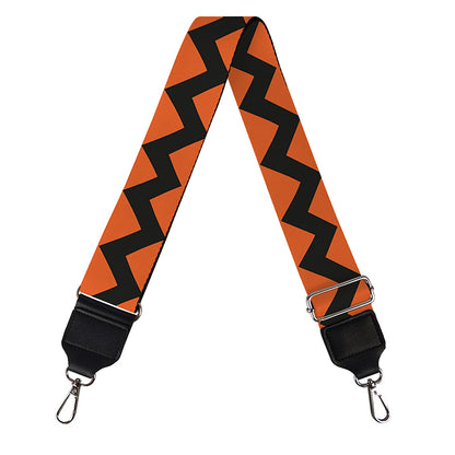Orange Halloween Chevron Pattern Print Bag Strap