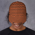 Orange Halloween Chevron Pattern Print Baseball Cap