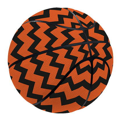 Orange Halloween Chevron Pattern Print Basketball