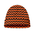 Orange Halloween Chevron Pattern Print Beanie