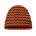 Orange Halloween Chevron Pattern Print Beanie