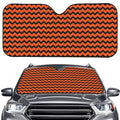Orange Halloween Chevron Pattern Print Car Windshield Sun Shade