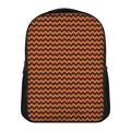 Orange Halloween Chevron Pattern Print Casual Backpack