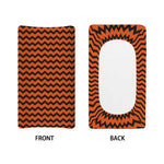 Orange Halloween Chevron Pattern Print Changing Pad Cover