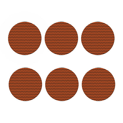 Orange Halloween Chevron Pattern Print Coaster Set