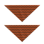 Orange Halloween Chevron Pattern Print Dog Bandana
