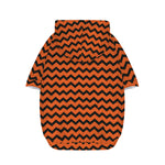 Orange Halloween Chevron Pattern Print Dog Zip Up Hoodie
