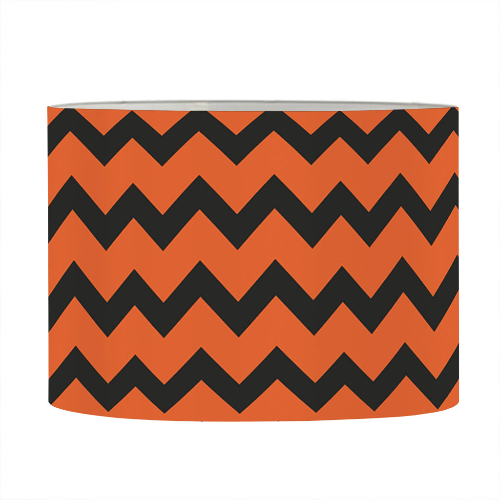 Orange Halloween Chevron Pattern Print Drum Lamp Shade